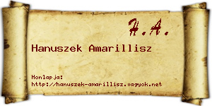 Hanuszek Amarillisz névjegykártya